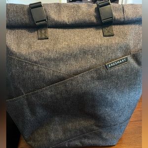 BAGSMART Rolltop Backpack Fits 15.6 Inch Laptop & Notebook, Black/Gray